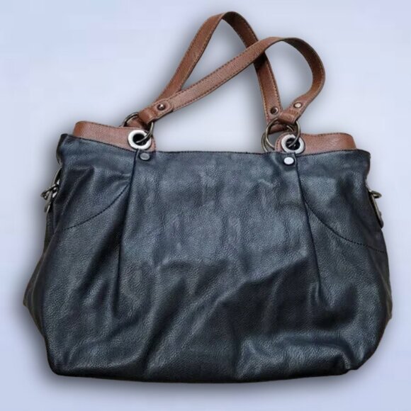 Clarks Black and Brown Leather Purse‎ with Removable Clutch - Picture 1 of 15